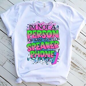 Speaker Phone Funny Tee Graphic Short Sleeve T-shirt